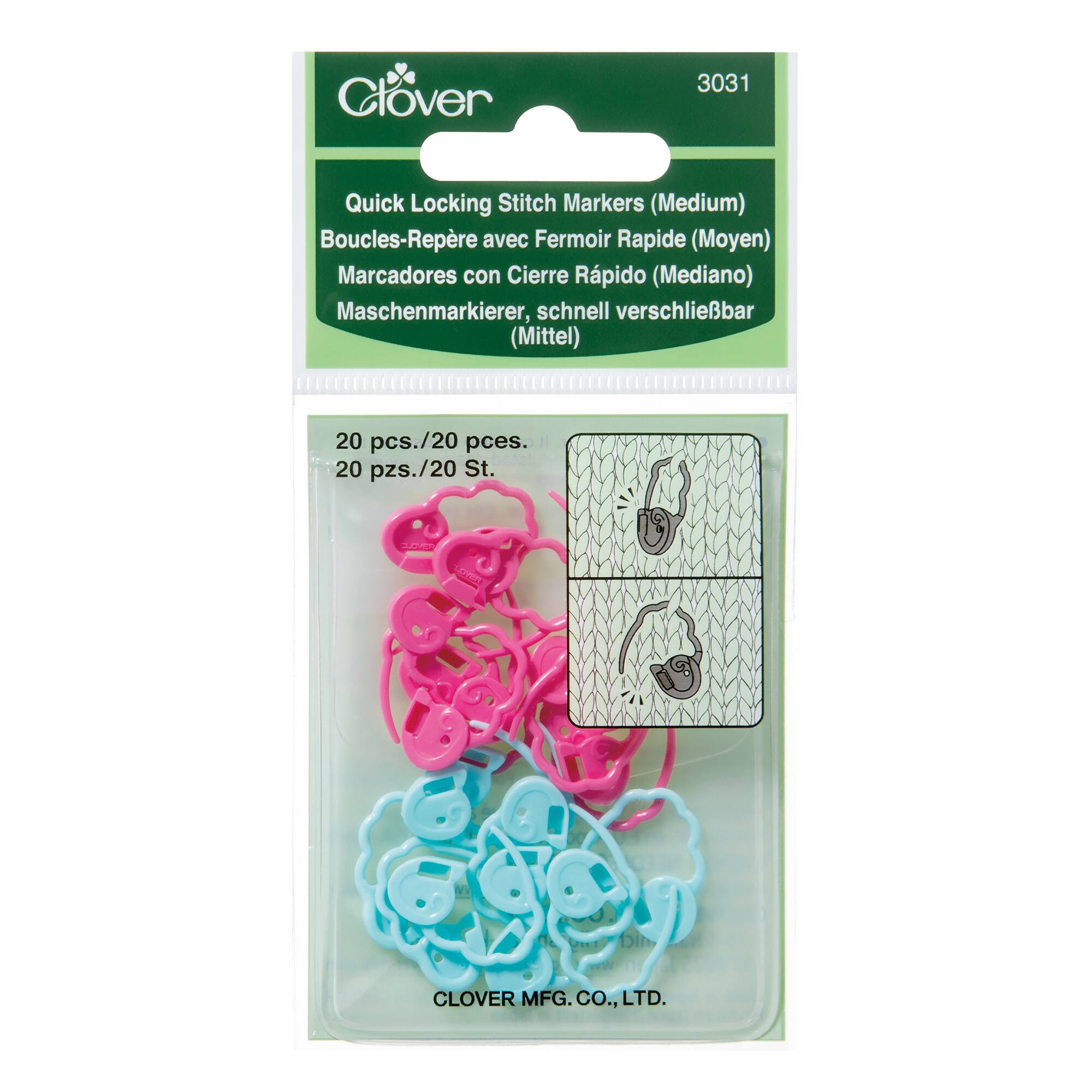 Clover® Quick-Locking Stitch Markers, Medium